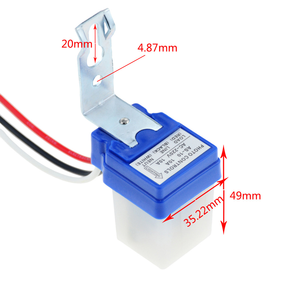 KEBIDU Cảm Biến Đèn Tự Động Bật Tắt Công Tắc Cảm Biến DC 12V 24V AC 110V 220V Công Tắc Quang Đèn Đường Photocell Công Tắc Bật Tắt Tự Động