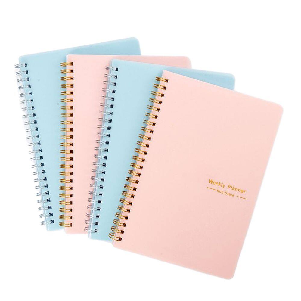 DKVNK DIY PU Leather Organizer Notebook Loose-Leaf Diary Weekly Planner Office School Supplies Ring Binder Planner Notebook A5 Agenda Notebook Notebook Cover Binder Cover