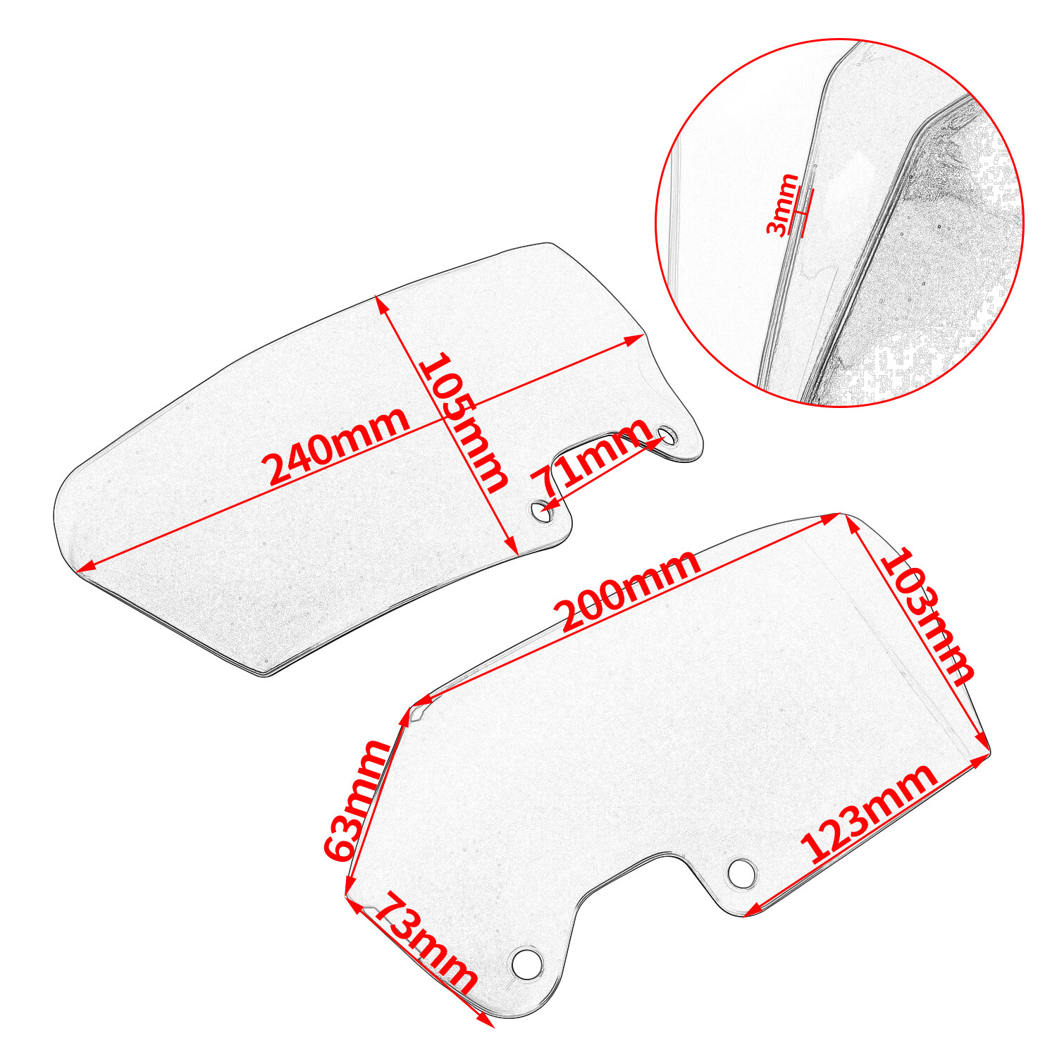 Allotmark Motorcycle Front Winglet Windshield Windscreen Tank Side Panel Fairing Wind Deflector Extender Extension for BMW R1200GS Adv. 2006 2007 2008 2009 2010 2011 2012 2013  Accessories