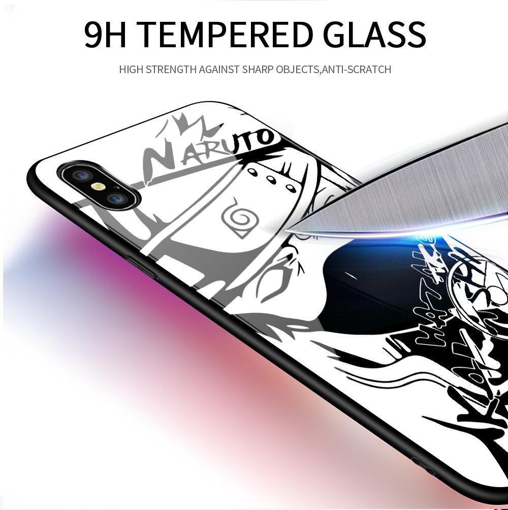 UCUC For iPhone11 iPhone11 Pro Max iPhone 5 / 5S iPhone6S iPhone7 / 8 Plus iPhone X XS XR XS MAX Case, Anime Series Sasuke Kakashi Uchiha Men's Women's Soft Edge Tempered Glass Phone Case Cover