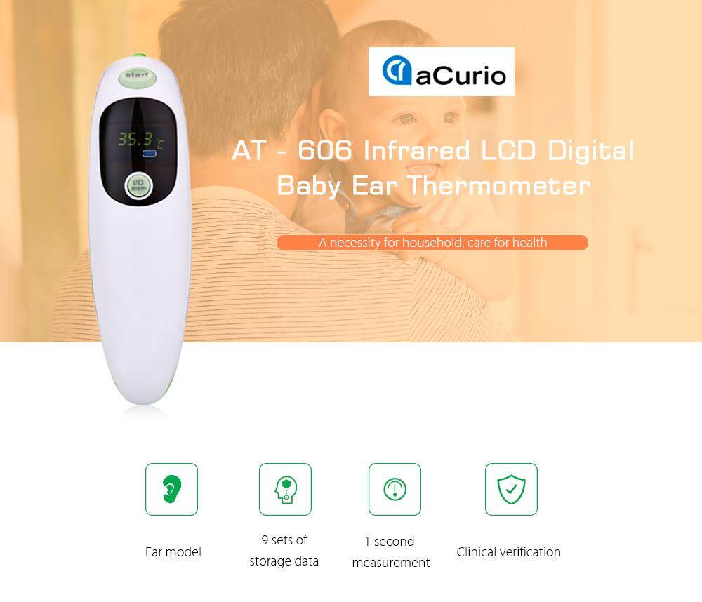 Acurio Ở-606 Hồng Ngoại MÀn HÌnh Lcd Kỹ Thuật Số Cho Bé Tai Sốt Cảnh Báo Nhiệt Kế Nhiệt Độ Màn Hình Ce Được Fda Chấp Thuận By Paidbang