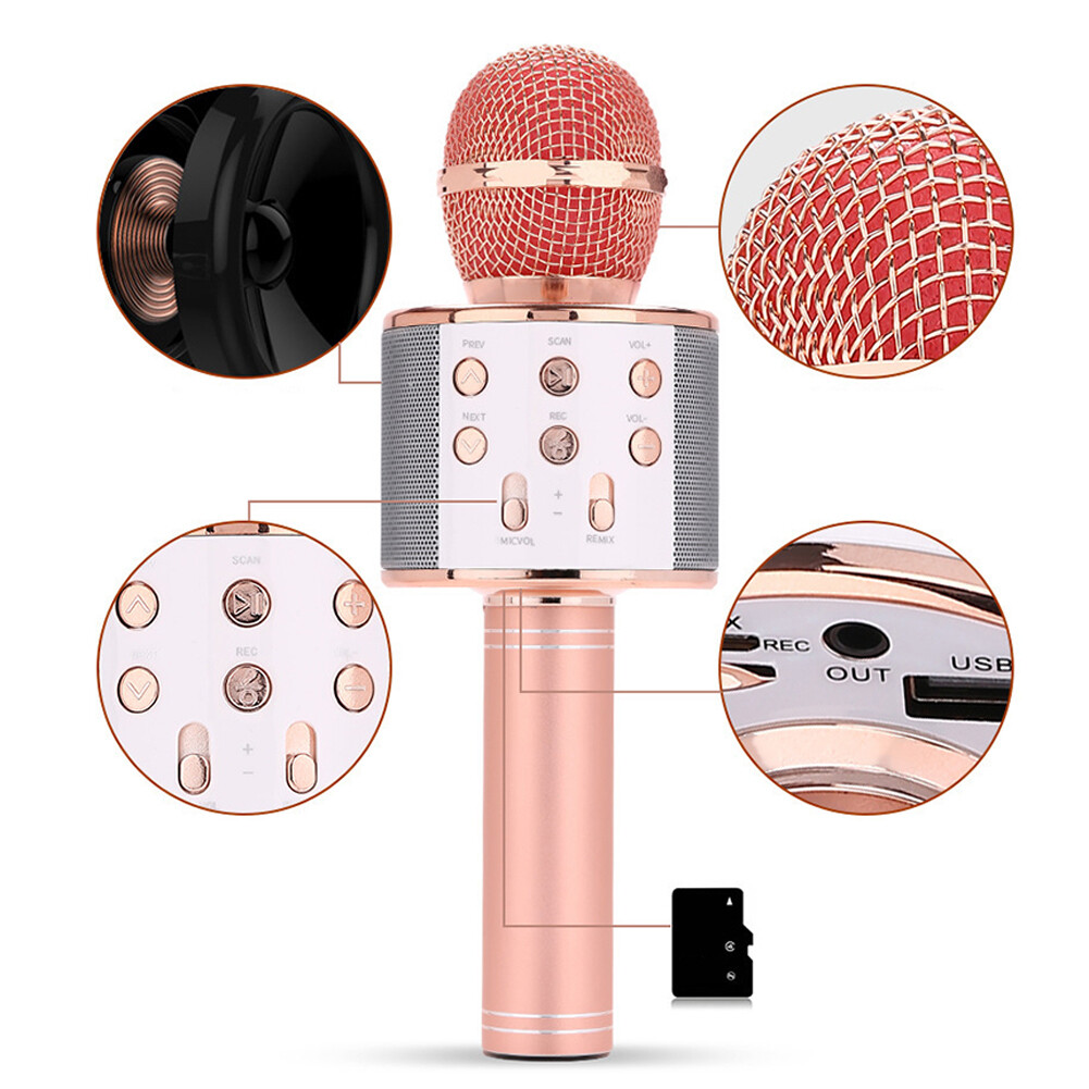 【CozyySpace】 WS858 Microphone Handheld Bluetooth Wireless Karaoke KTV Party Music Singing