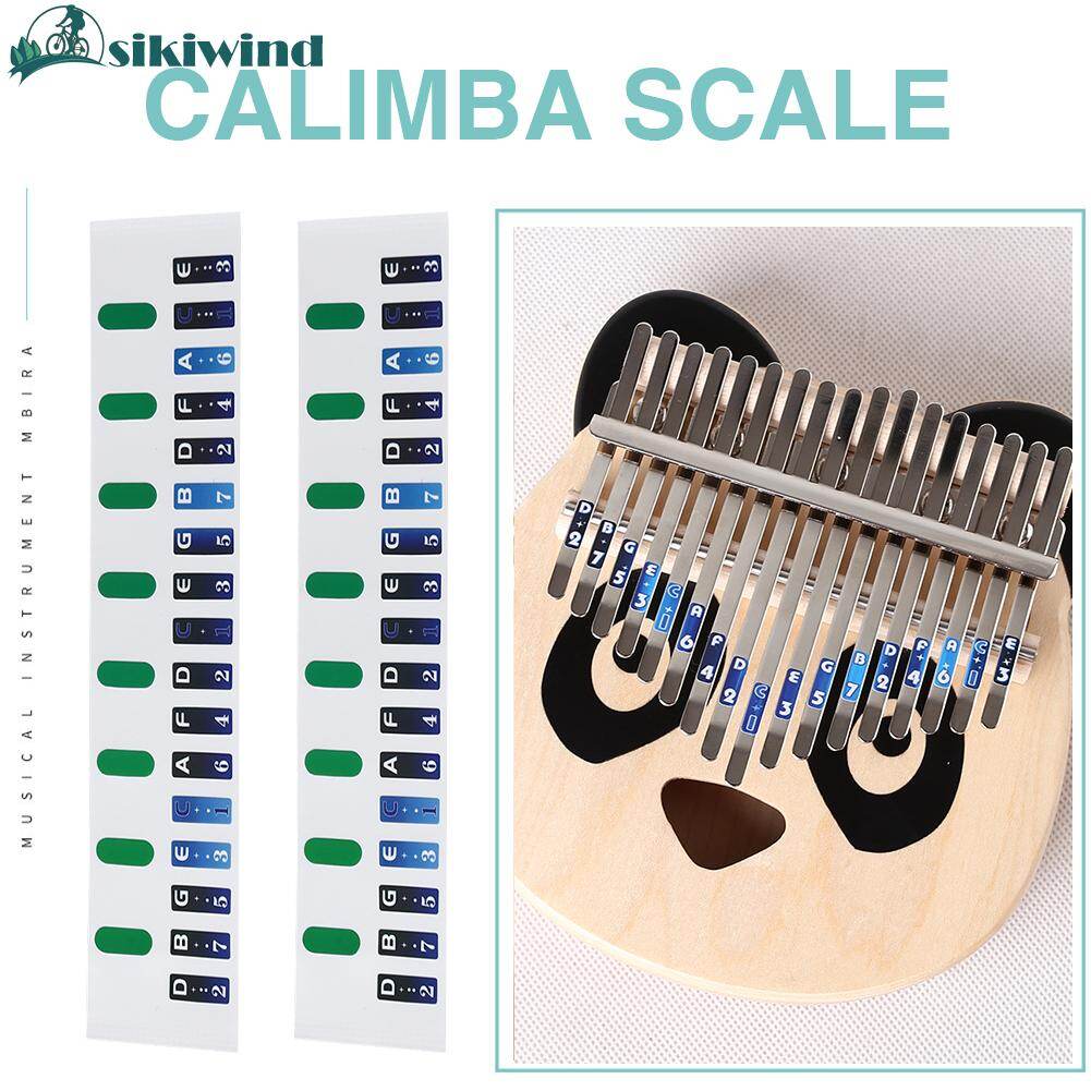 sikiwind 2pcs 17 Keys Kalimba Scale Sticker Thumb Finger Piano Key Note Stickers Percussion Musical Instrument Accessories for Beginner Learner