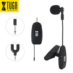 XTUGA UHF Wireless Instrument Microphone Condenser Microphone for Musical Instruments Clip Mic Gooseneck 130ft Stable Wireless Transmission for Horns, Trumpets, Clarinets, Saxophones, and Drums