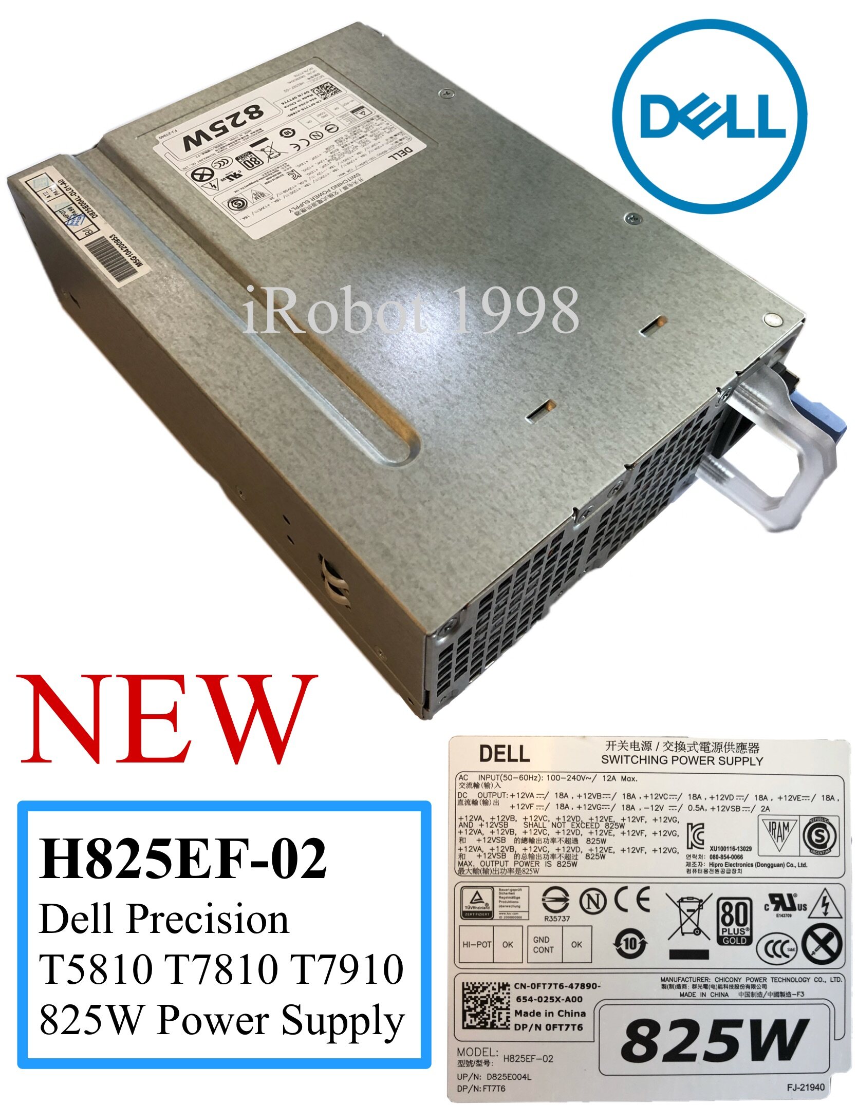 H825EF02 D825EF02 NEW ORIGINAL SERVER DELL PRECISION T5810 T7810