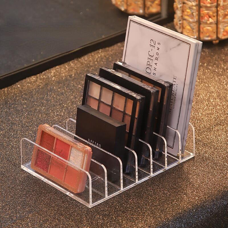 Compact Eyeshadow Palette Organizer Display Tray Acrylic 7 Grids Storage Box Cosmetics Rack Makeup Tools Holder Drawer Organizer
