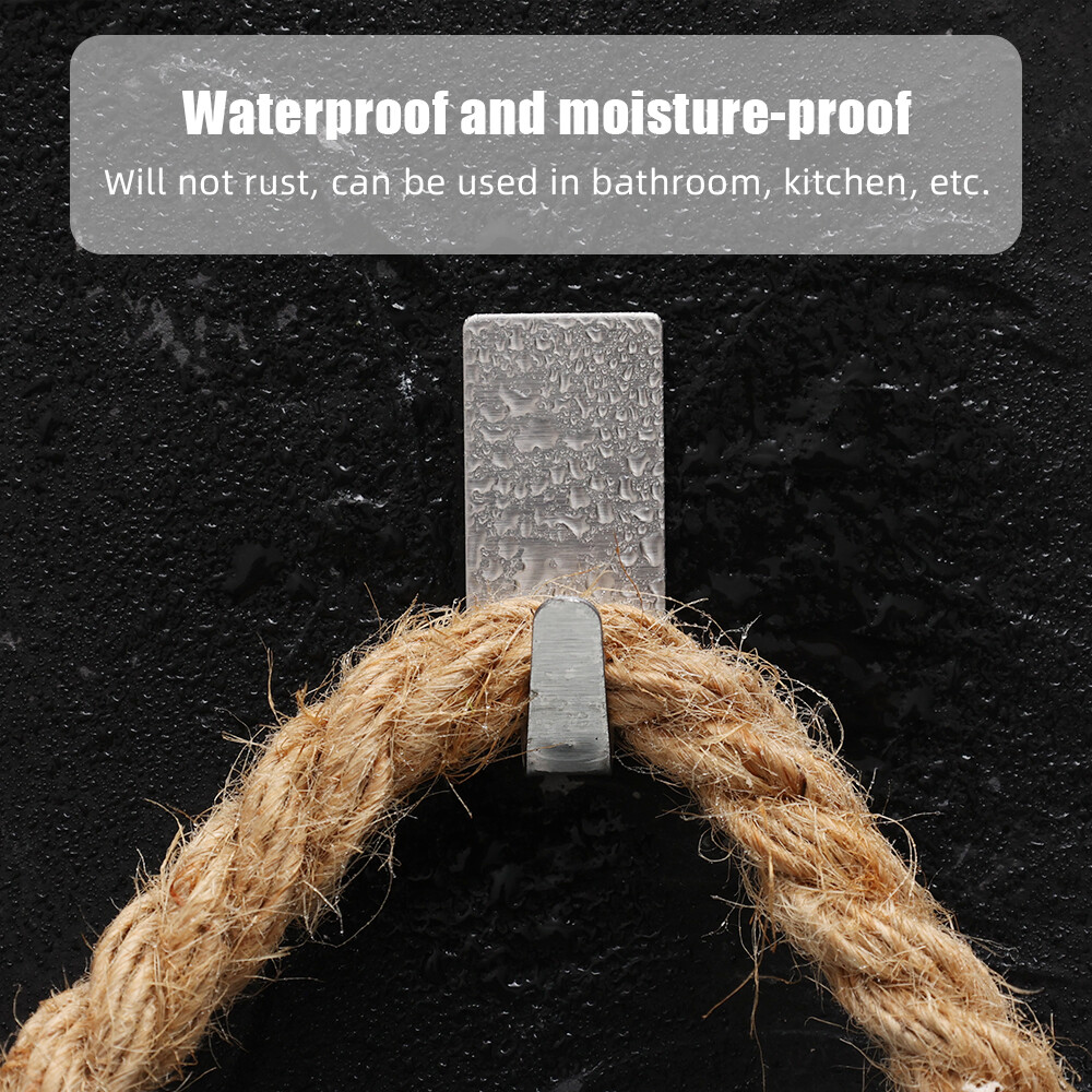 6/12pcs Stainless Steel Heavy Duty Self-Adhesive Hook Wall Hooks
