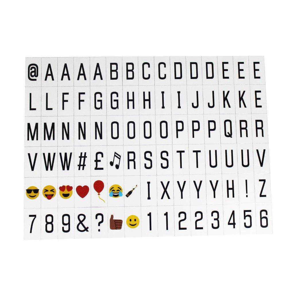 CELE DIY Letters Emoj Numbers Cards Combination for A4 Size Light Box Home Decor Singapore
