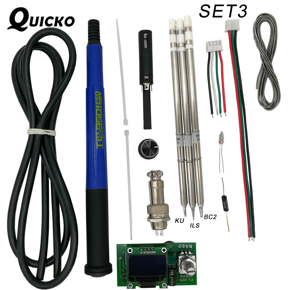 QUICKO Temperature Adjust T12 STC OLED Controller Digital Solde Iron Station Welding Display Panel Apply To HAKKO T12 Tips