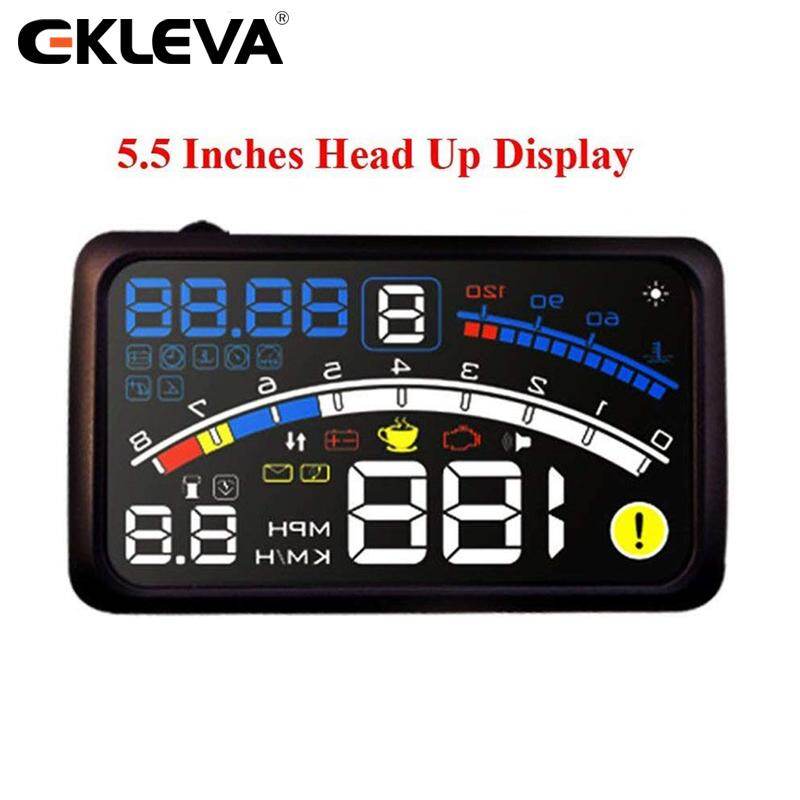 EKLEVA HUD 5.5in Hud Head Up Display Car Speedometer OBD2 Smart Digital Trip Computer OBD 2 Scanner OBD2 Diagnostic Tool Speed Alarm