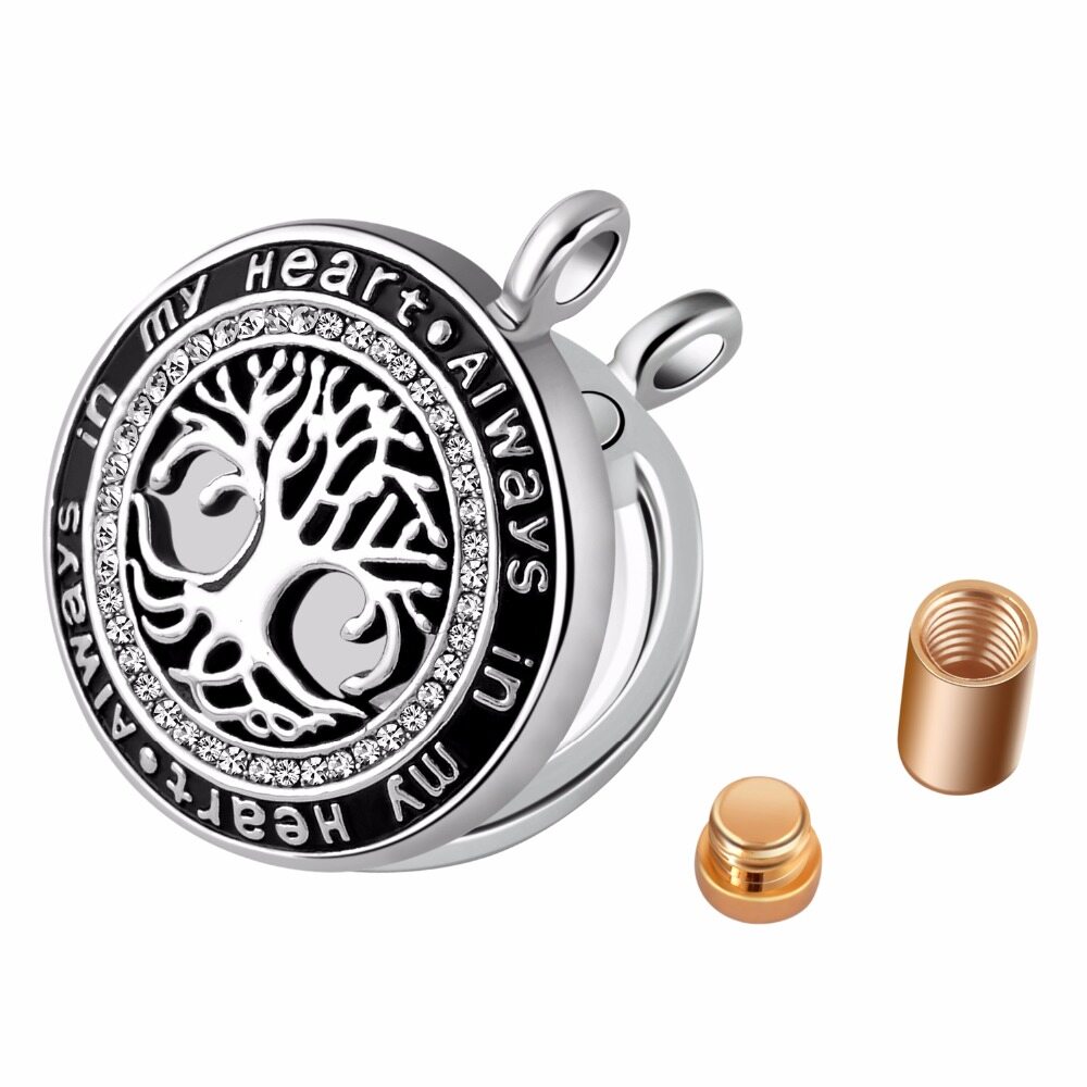 Hypoallergenic Mens Always In My Heart With Small Urns Tree Of Life Cremation Ashes Urn Pendant Necklace Funeral Jewelry