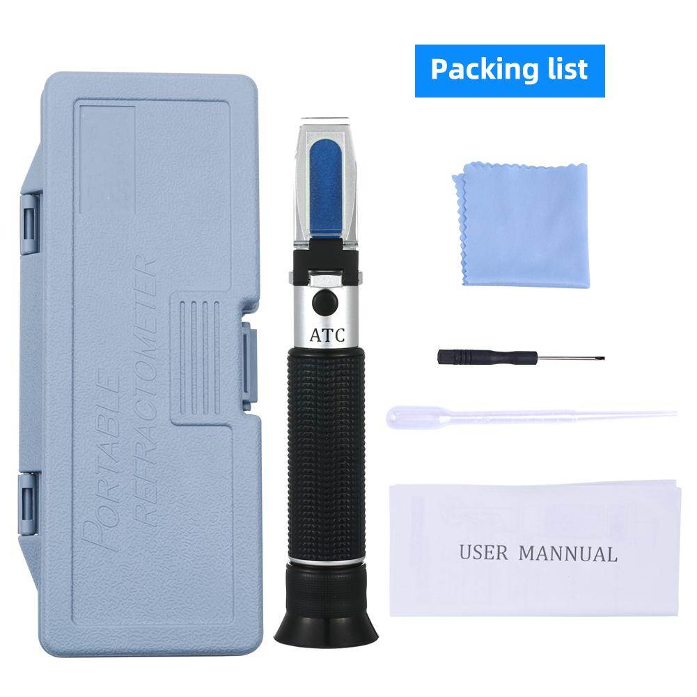 yieryi RSG-32ATC hand held SG 1.000-1 .120 Beer Refractometer 0-32% Brix Reference Temperature 20C Dual Scale with Plastic Retail Box