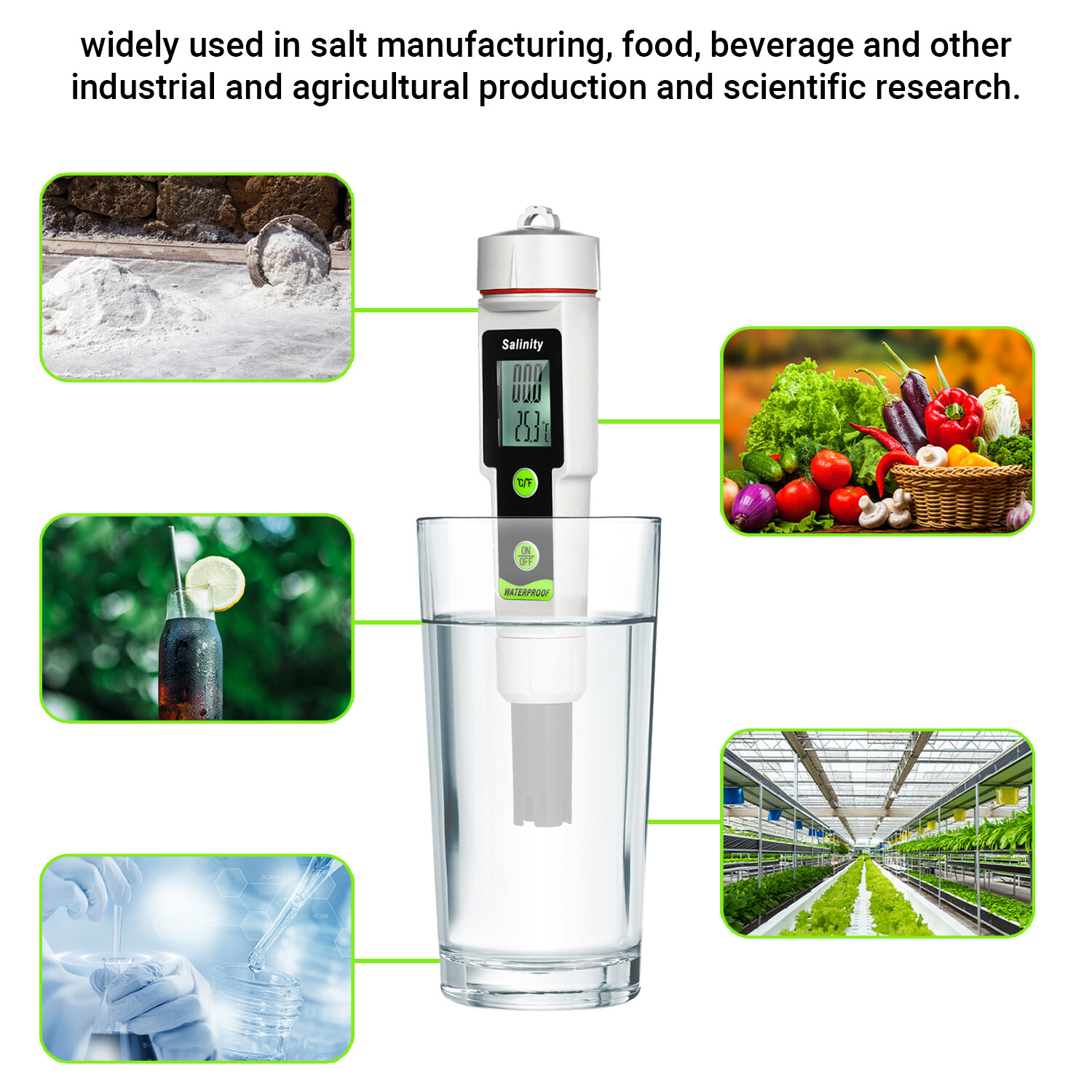 Bút Kiểm Tra Độ Mặn Và Nhiệt Độ Chống Nước Salinometer, Bút Đo Độ Mặn Và Nhiệt Độ 2 Trong 1, Máy Đo Độ MặN Cầm Tay, Loại Bút Đo Độ MặN 0 ~ 199,9ppt, Phạm Vi-50 ~ 70 ℃, Máy Đo Nhiệt Độ, Đồ Uống Chuyển Đổi, Có Giá Trị Muối và Đồng Hồ Đo Nhiệt Độ