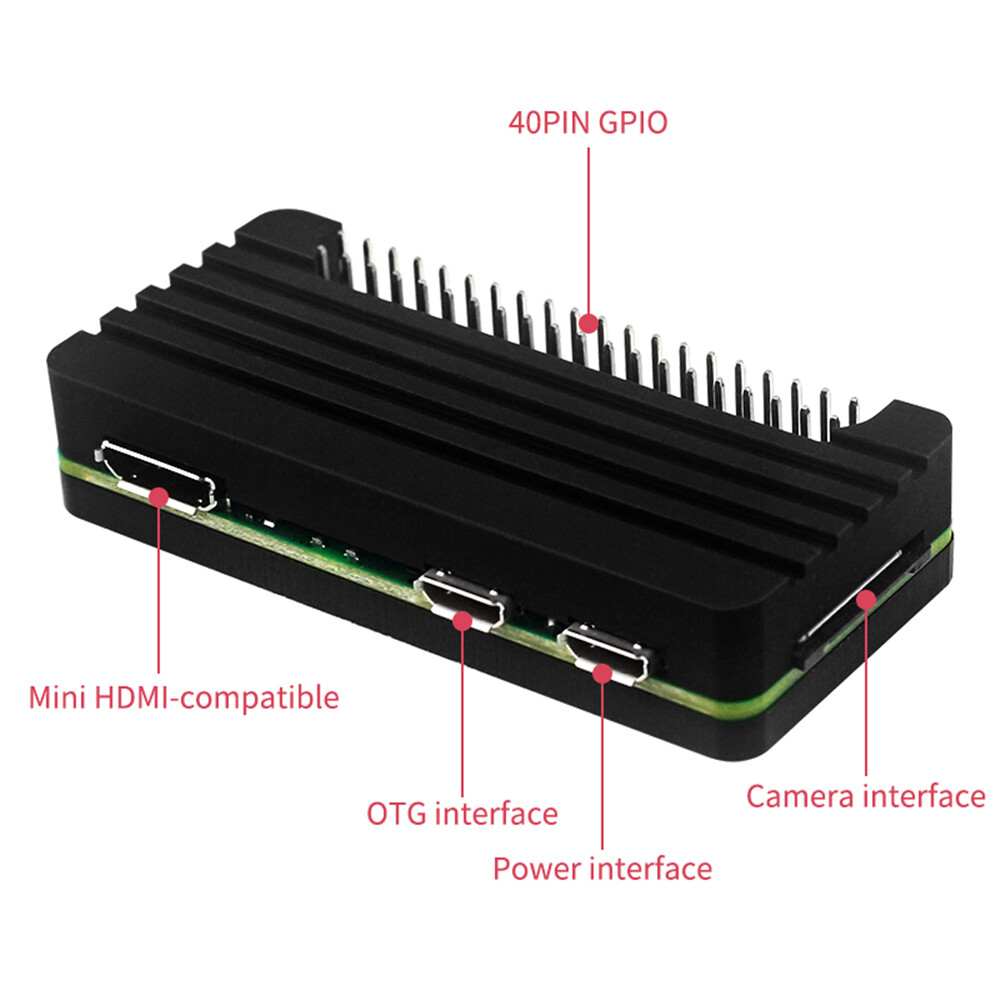 Raspberry Pi Zero 2W Vỏ Hợp Kim Nhôm Vỏ Raspberry Pi Zero 2W Vỏ Bảo Vệ Kim Cong/Kim Thẳng