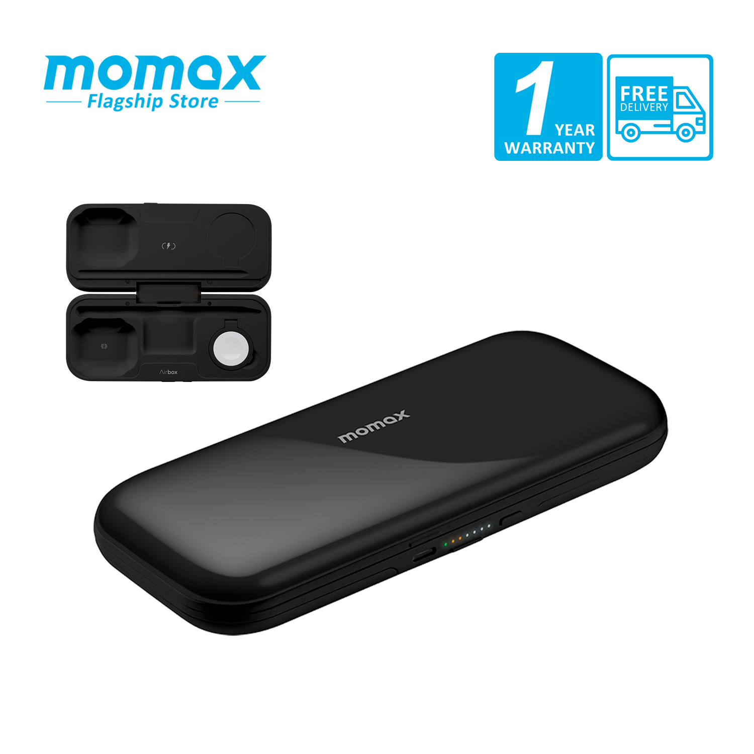 Wireless Charging Station Momax Airbox True Wireless Power Bank