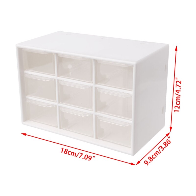 Tủ Đựng Đồ Bằng Nhựa 9 Ngăn Kéo Hộp Đựng Đồ Trang Điểm Để Bàn, Đồ Trang Sức Tổ Chức