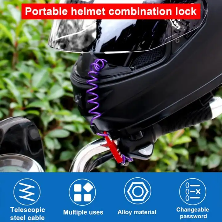motorcycle helmet lock cable