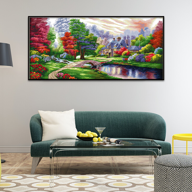 Các Ambilight Bộ Dụng Cụ Khâu Chữ Thập Hoa Văn Thêu Vá Bộ Người Mới Bắt Đầu Vải In Hoạ Tiết 11CT 14CT Thêu Tay Tự Làm Hoa Văn Thêu S Kit Cho Trang Trí Tường Thủ Công Mỹ Nghệ