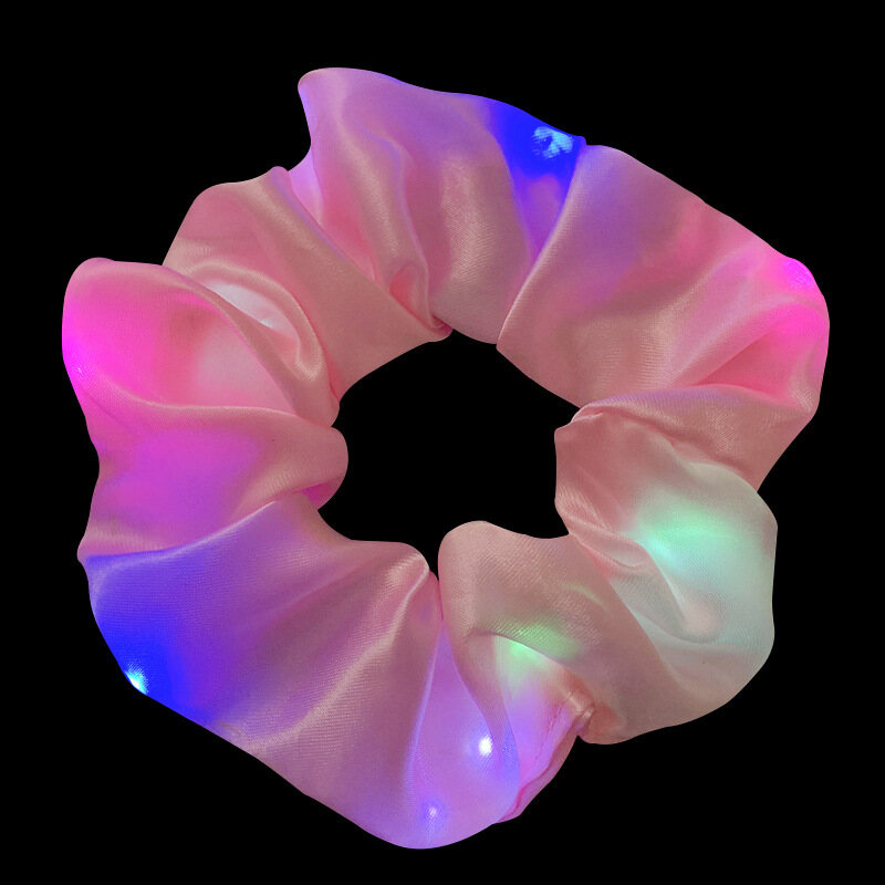 Beautiful Girl Fashion Led Luminous Party Hair Rope Light Colorful Flashing Hair Ties Elastic Hairband Rubber Bands Scrunchies Hair Accessories
