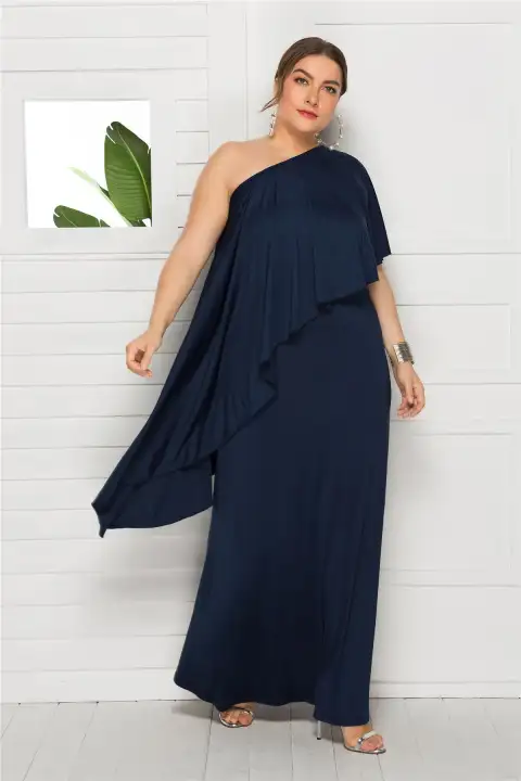 Elegant Plus Size Long Gown Wedding Party Dress Evening Gown Maxi
