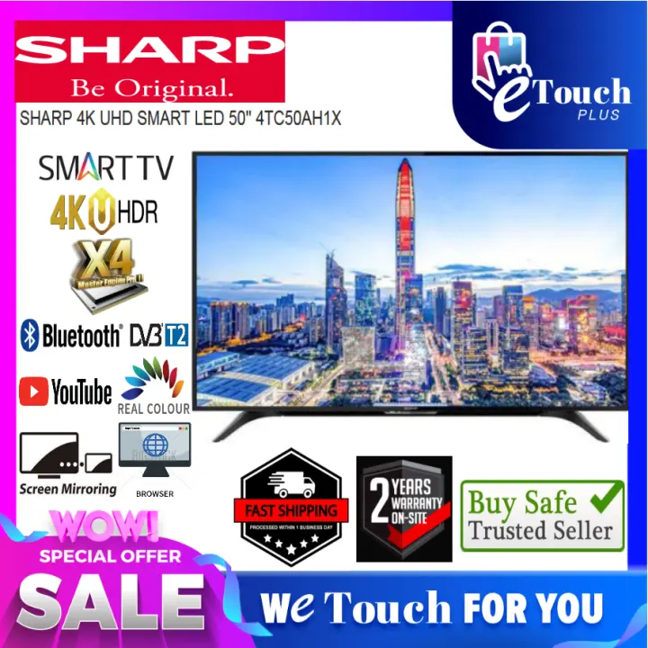 Sharp 4tc50ah1x 50 Inch 4k Ultra Uhd Easy Smart Tv Similar Kd49x7000g Lazada