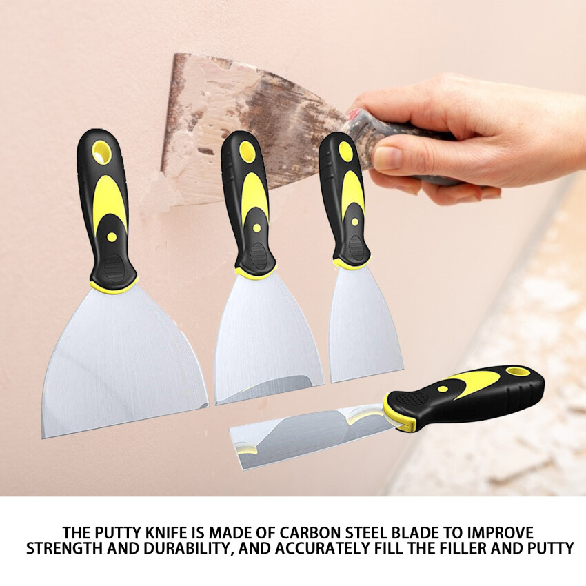 4 pcs Wall Paint Scraper And Putty, Wallpaper Scraper Set, With Anti-Skid Handle, Plastering Tool, Scraper, DIY Hand Tools (2, 3, 4, 5 Inches)