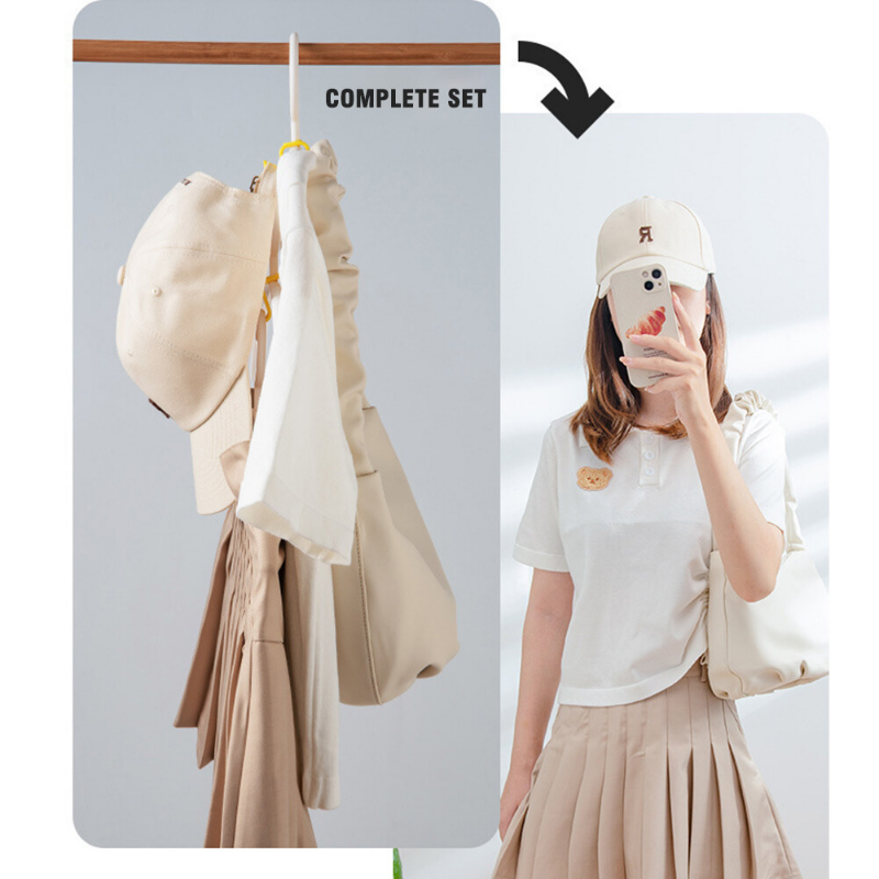 10pcs Portable Double-sided Hanger Connector Hook Detachable Multi-function Closet Wardrobe Household Space-saving Hanger