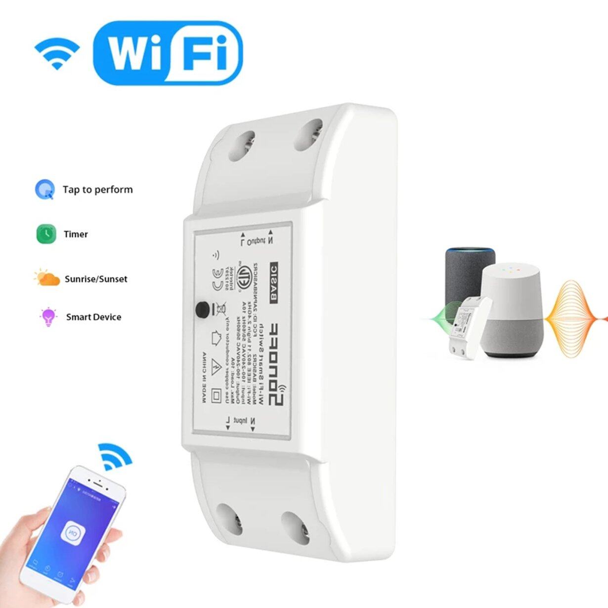 SONOFF Basic R2 WiFi ไร้สายสมาร์ทสวิทช์ EWeLink แอปรีโมทคอนโทรลโมดูล ...