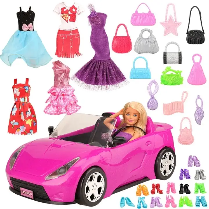 barbie and ken car set