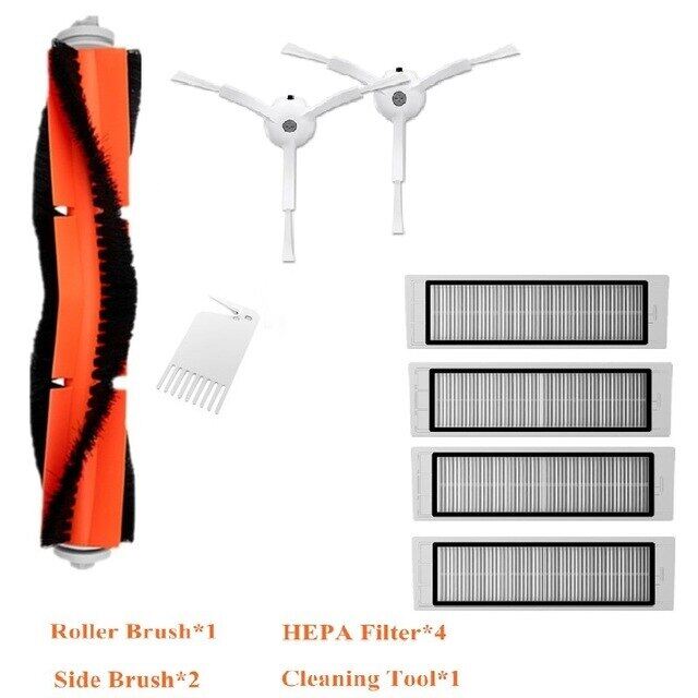 For xiaomi robot vacuum part pack of hepa filter main brush side brush for xiaomi mijia 1/ 1s / roborock cleaner s50/51 part