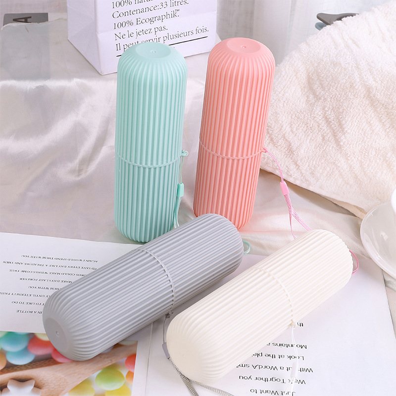 Toothbrush storage box round plastic portable toothpaste box household storage box travel toothbrush box