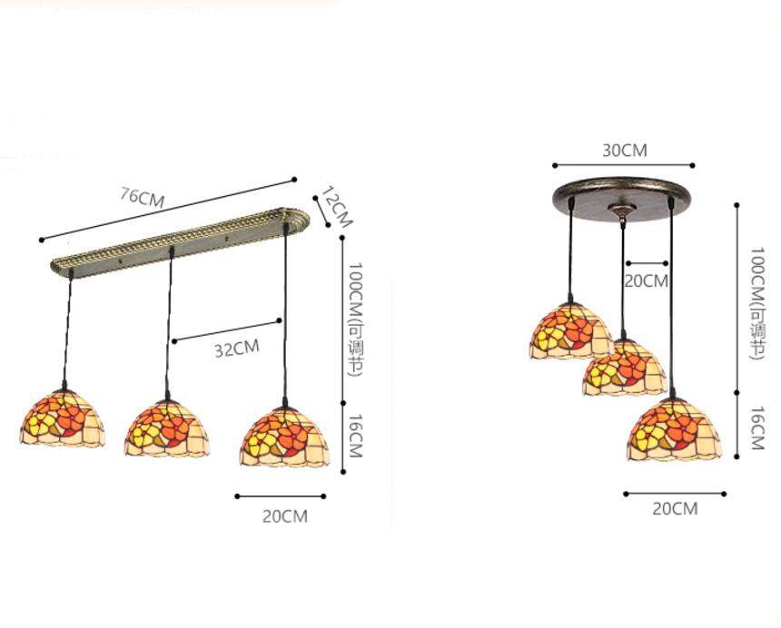 Mỹ MỤC VỤ Hoa Hồng 3 đầu Nhà Hàng Treo Pha Lê Nhân Tạo Tiffany Chiếu Sáng Thanh Đèn Phòng Ăn Đèn Nhiều đầu Đèn