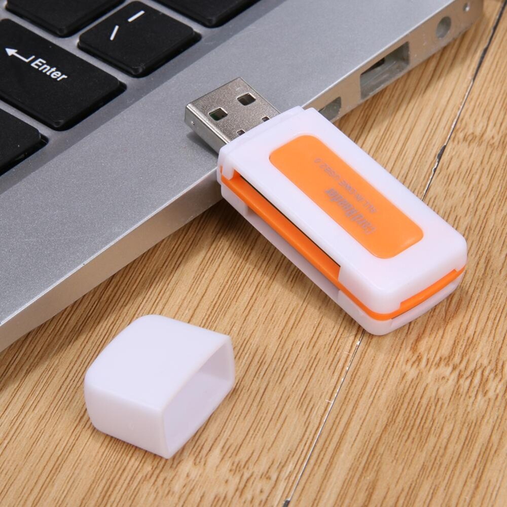 Mini USB2.0 4 Card Slots Smart Card Reader SD/MMC TF MS M2 Card Reader