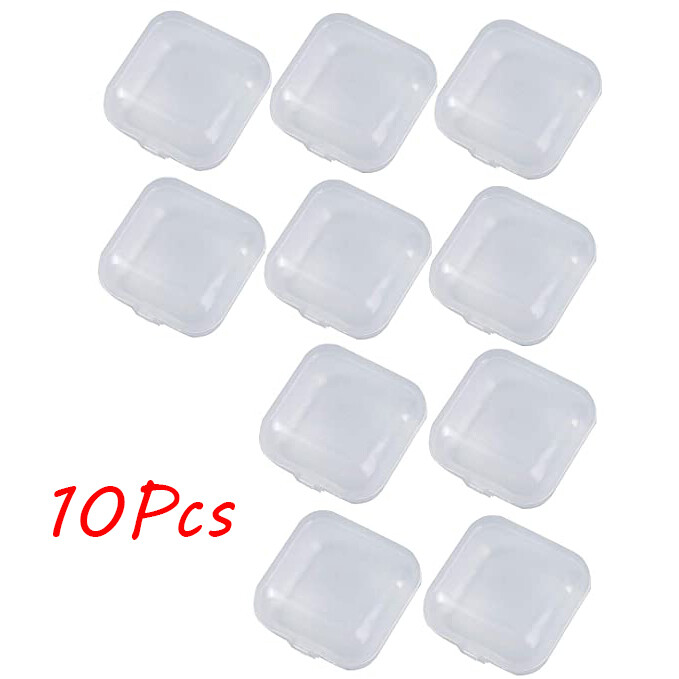 Hộp Đựng Nút Tai Mini Hộp Phụ Tùng Bằng Nhựa Hộp Đựng Đồ Nhỏ Bằng Nhựa Hình Vuông Trong Suốt Trang Sức