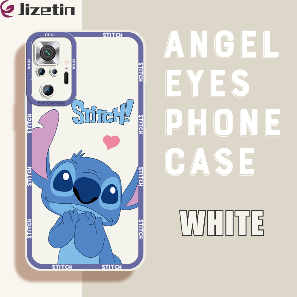 Jizetin phone case casing for redmi note 11 note 11 pro note 11 pro 5g note 11s note 10 note 10 5g note 10 pro note 10s case for girls boys cute cartoon stitch soft rubber casing full cover camera protection design shockproof case