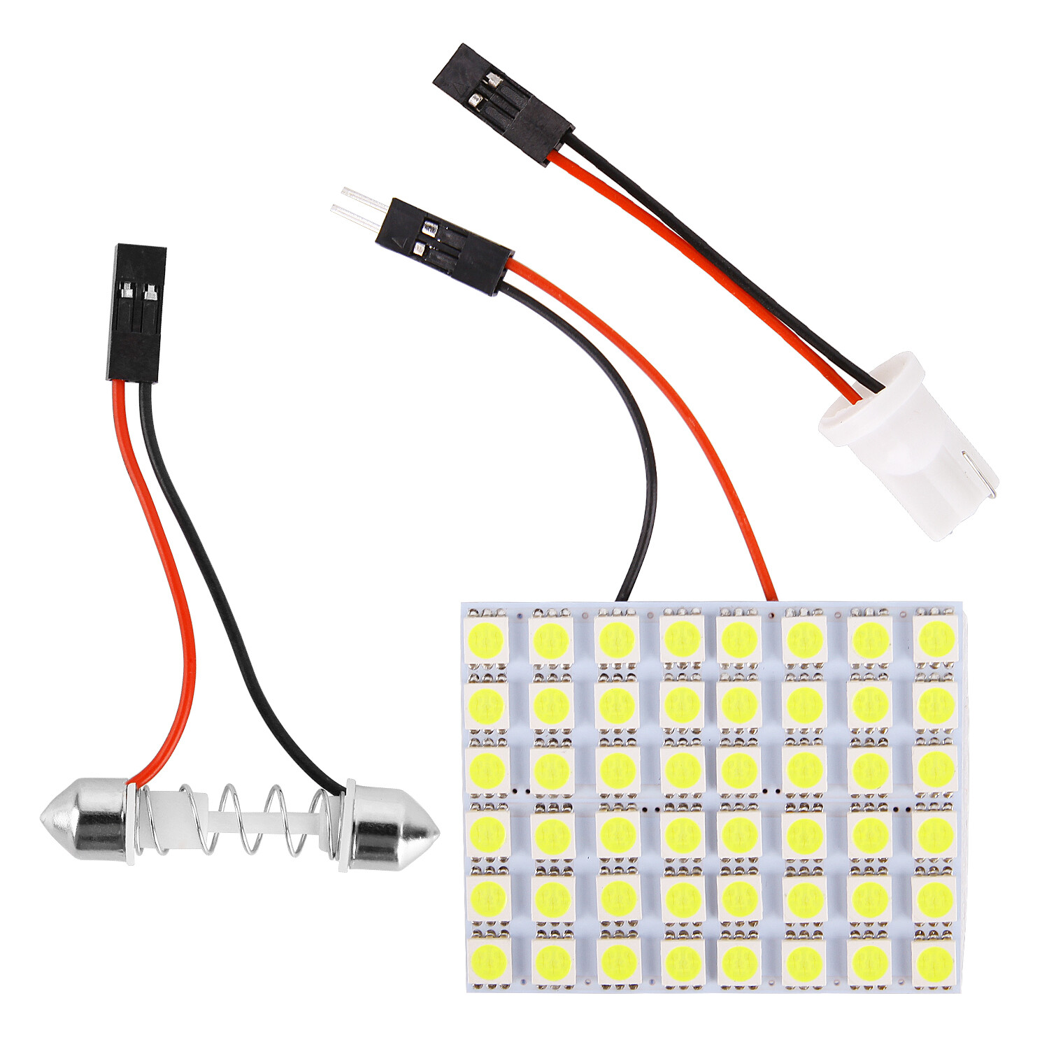 [Jackylove] 12V 5050 12/24/48 LED SMD mái vòm nội thất ô tô đọc sách đèn dạng tấm bóng đèn trắng LED tự động đèn dạng tấm Đọc Sách Bóng đèn trần xe nội thất mái đèn hiệu cho xe hơi
