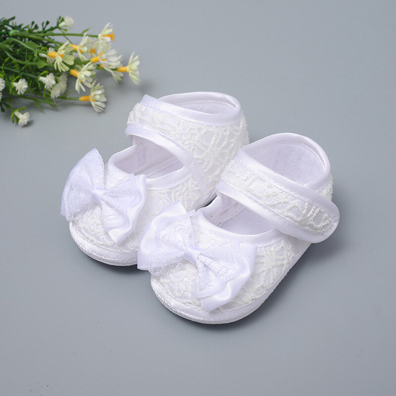 New Bows Baby Girl Shoes Big Lace Bowknot Newborn Princess Cotton Shoes Non-slip Soft Sole Toddler Shoes First Walkers