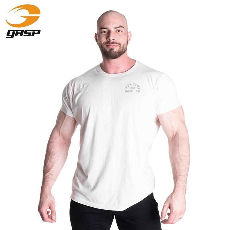 Gasp throwback t-shirt v2 vintage iron camp gym gown cotton short sleeves 220890
