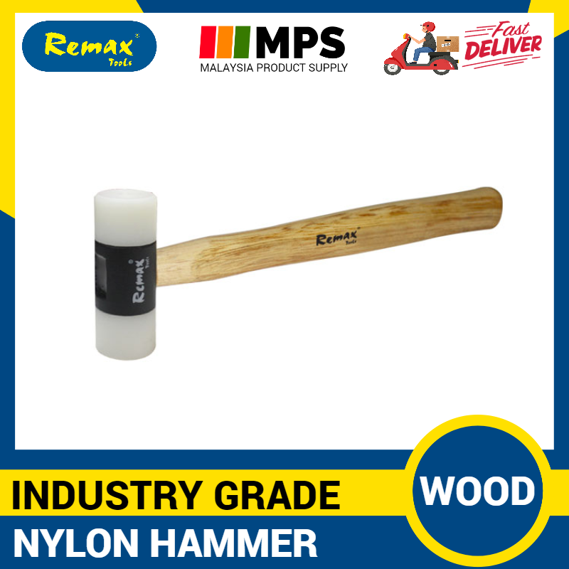 Remax White Nylon Mallet Hammer Wooden Handle Smooth Surface Original
