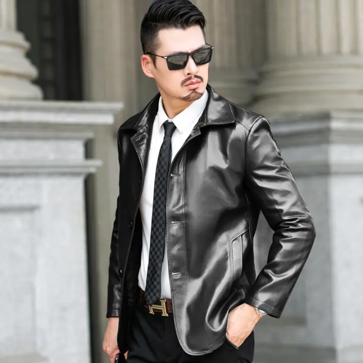 smart casual leather jacket