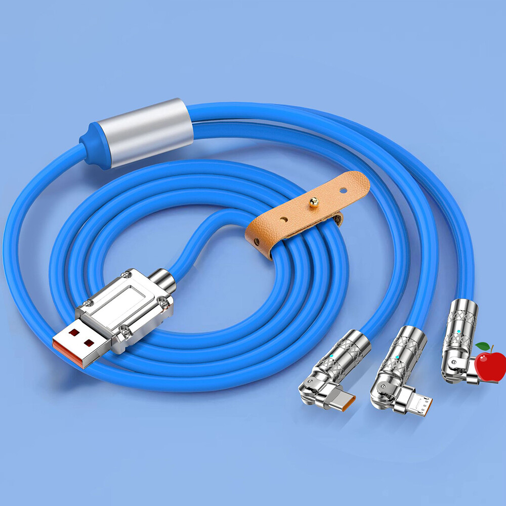 Sanhe 120w 3 in 1 fast charging cable for game charger data cable liquid silicone usb line