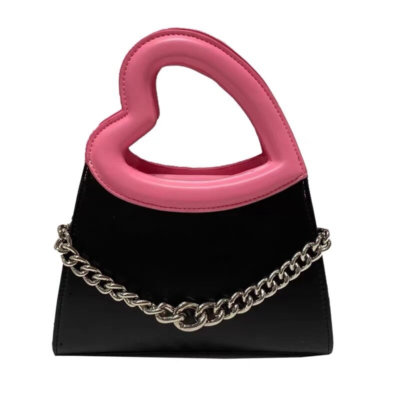 NALLCHEER Barbie bag niche design bags Women's new love hand bag Contrasting color chain handbag Shoulder Messenger Bag
