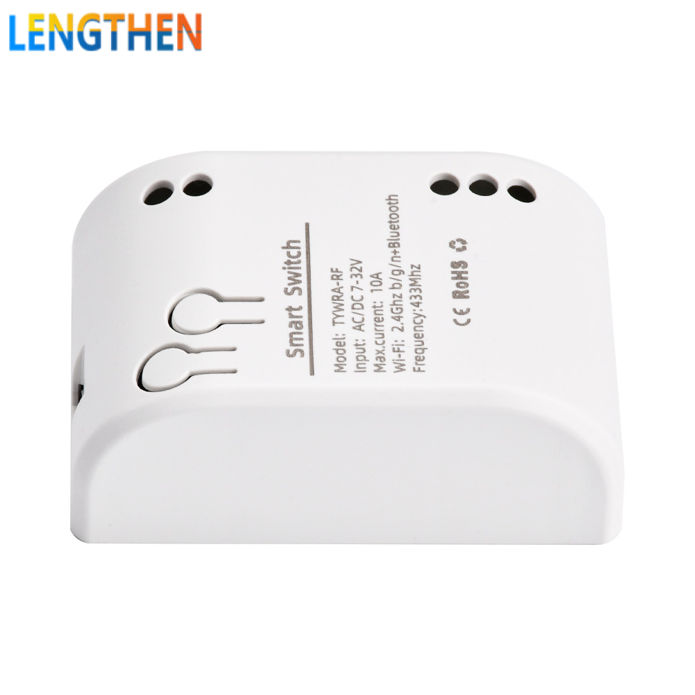 FocusAi  Tuya Mô-đun Công Tắc WiFi Không Dây Điều Khiển Từ Xa Thông Minh Bộ Thu RF 1/2/4CH DC 7-32V 5V 12V 24V 220V 10A Rơle WiFi Tương Thích Với Alexa
