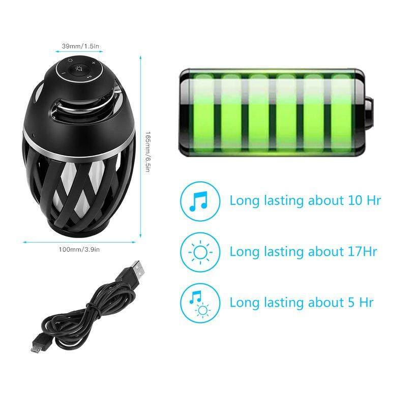 [Khuyến mại] 96 LED Ngọn Lửa Khí Quyển Đèn Loa Bluetooth Đèn Bàn Không Dây