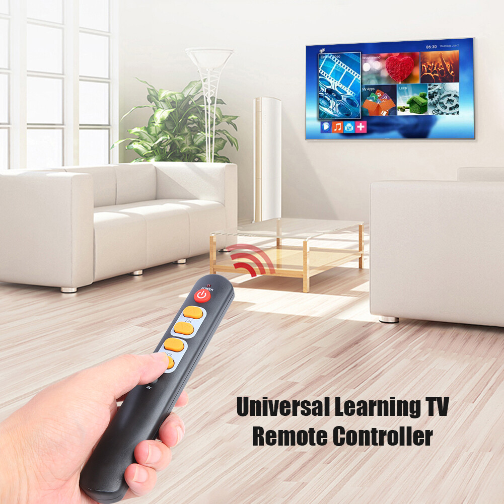 Universal 6 Key Learning Remote Control Big Yellow Button Copy IR Remote