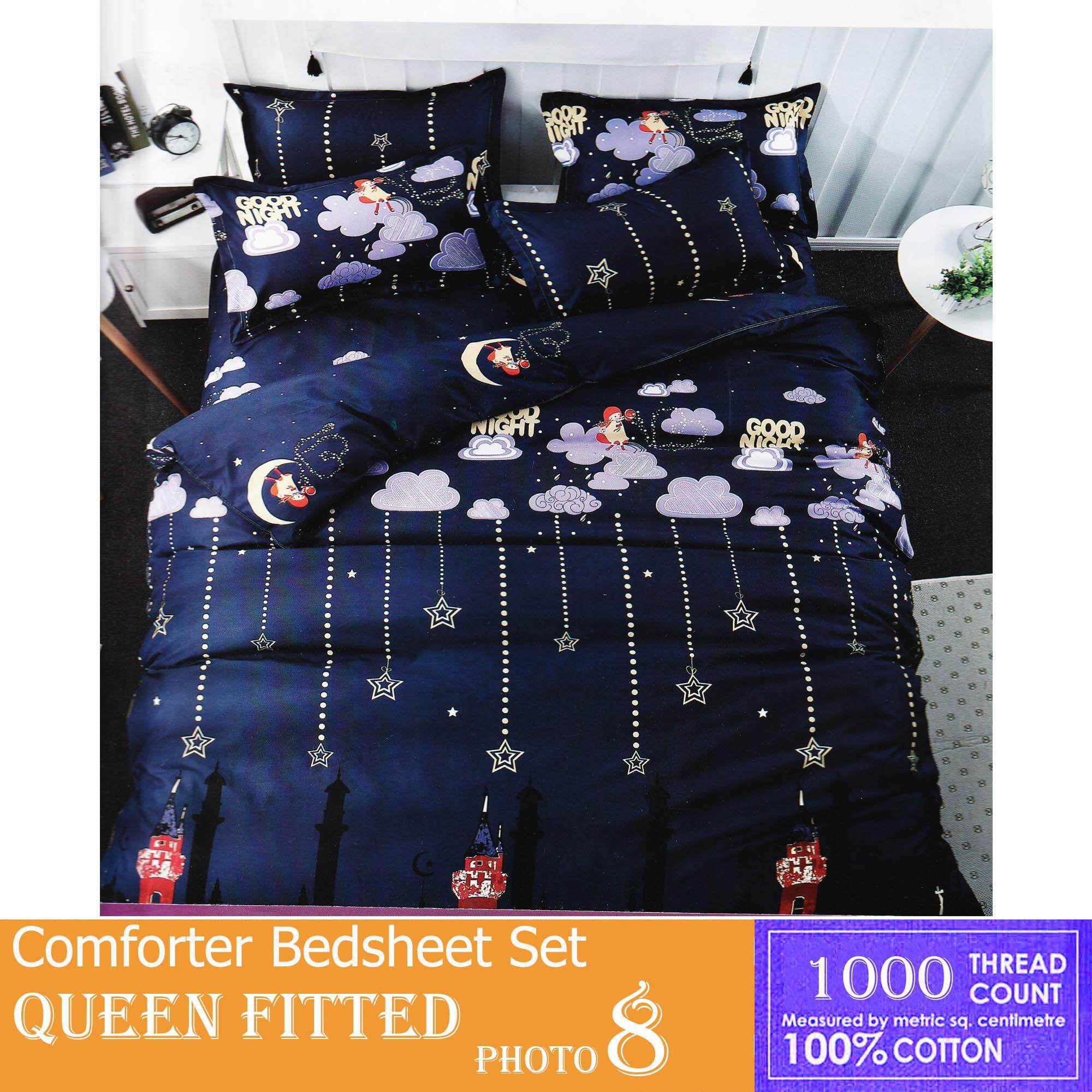 Home Comforters Quilts Duvets Comforter Set Queen Fitted Mqc 8 Cadar Tilam Bedsheet Blanket Selimut