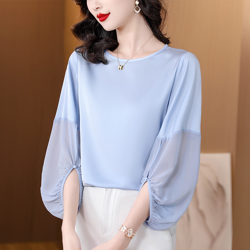 SNUG 2024 summer new design sense high-end niche high-end age-reducing loose inner silk bottoming shirt top