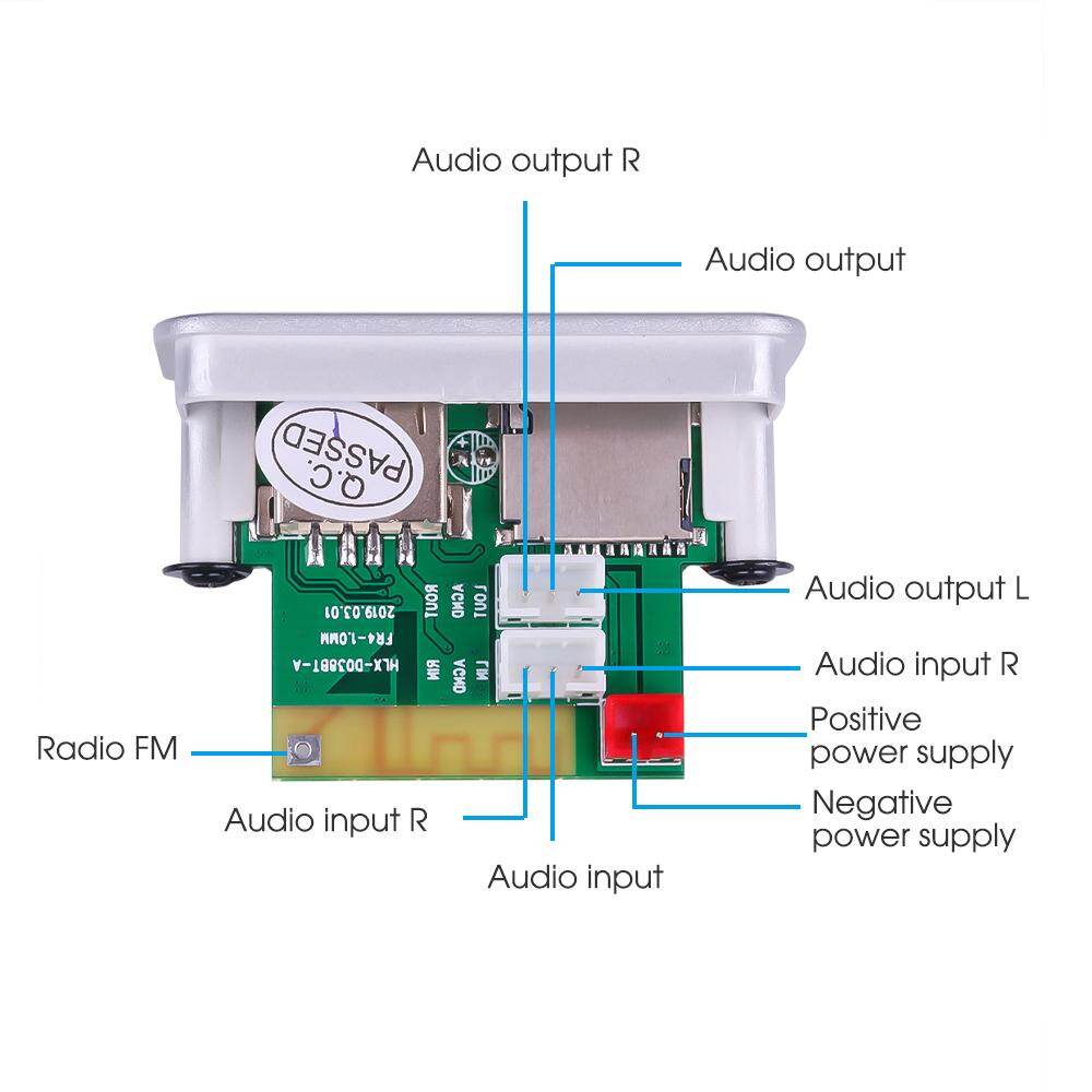 Bảng Giải Mã MP3 Bluetooth 5.0 Không Dây 12V Mô-đun Âm Thanh MP3 WMA Hỗ Trợ USB FM TF Radio Đầu Vào AUX Cho Đài Phát Thanh Gia Đình Xe Hơi