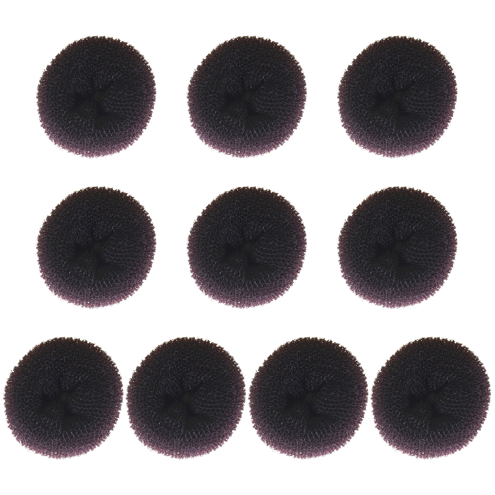 10 Pcs/Set Hair Bun Maker Solid Color Soft Flexible Portable Durable Make Hair Bun Convenient Elastic Easy to Use Hair Rope Hair Accessories