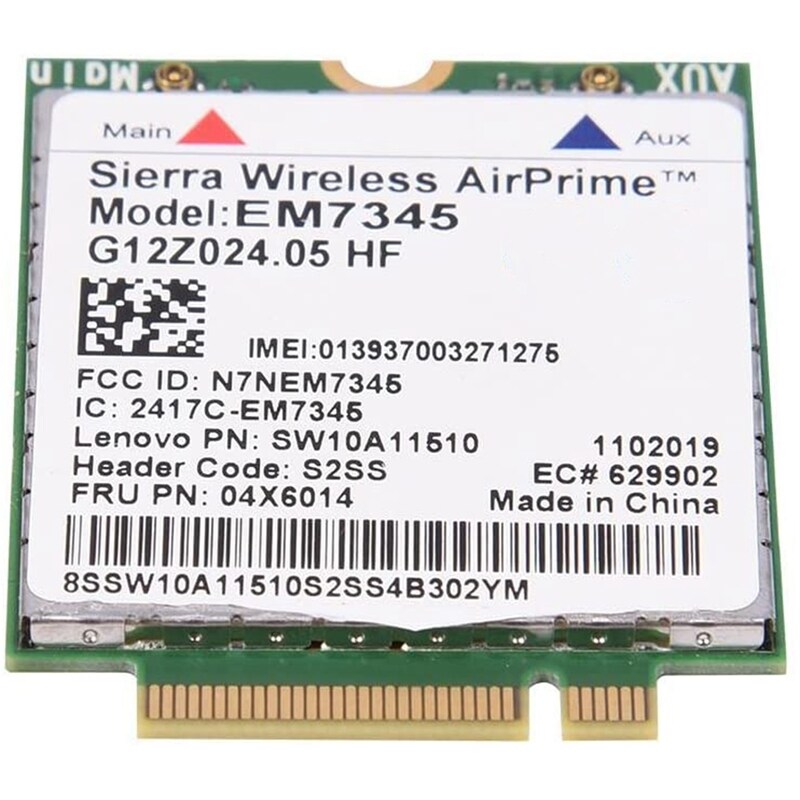 Network Card, EM7345 4G LTE WWAN Card Module for Thinkpad X250 X1C W550 T450 X240 T440 Support for LTE/HSPA+ /EMEA